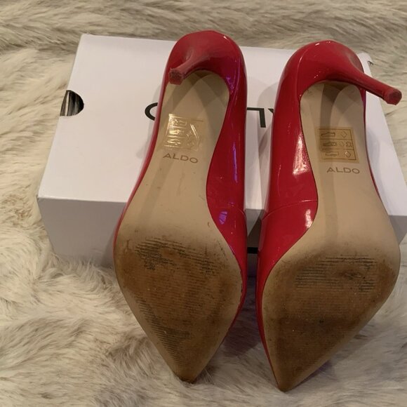 Aldo Pumps Heels Red Patient Leather - Picture 14 of 14